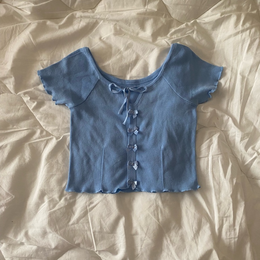 Cute Blue Crop Top